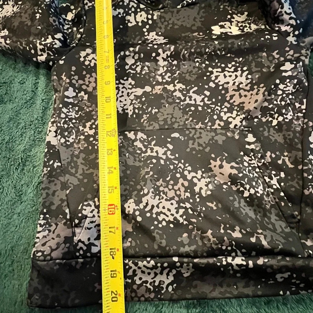 Kids Under Armour Small Grey Hoodie Digital Camo Polyester Pullover Logo